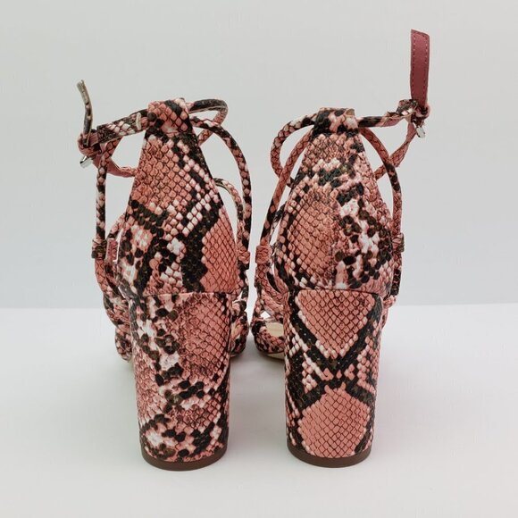 Just Fab All Eyes On Me Womens 7.5 Coral Snake Strappy Dress 3.75" Heel Sandals - Picture 7 of 12